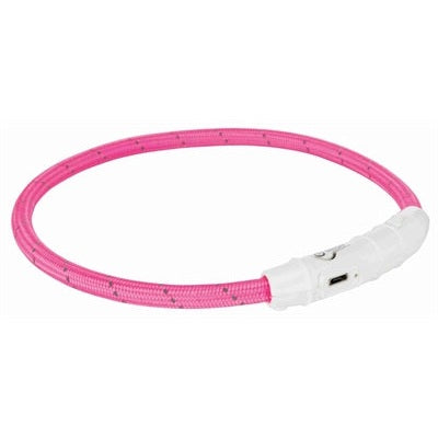 Trixie Lichtgevende Halsband Hond Flash Usb Tpu / Nylon Roze