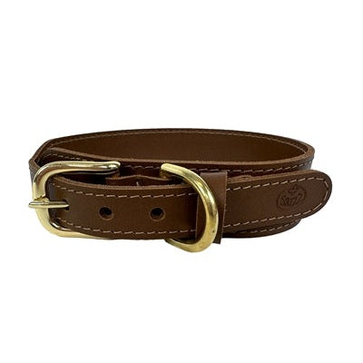 Sazzz Halsband Hond Pioneer Classic Leer Zadel Bruin