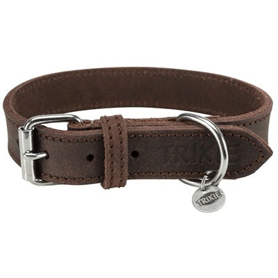 Trixie Halsband Hond Rustic Vetleer Donkerbruin